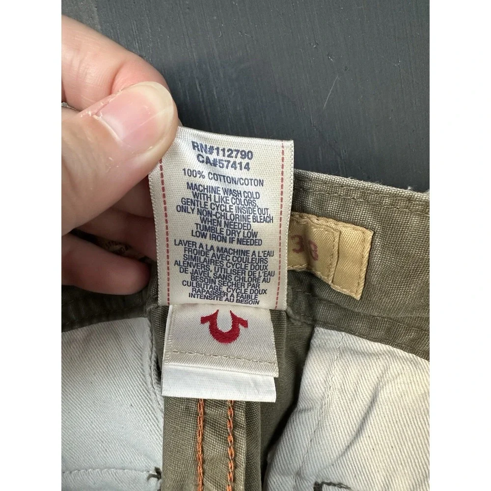 True Religion Jeans Utility Chino Pants Special Ops Standard Issue Size 38 Green